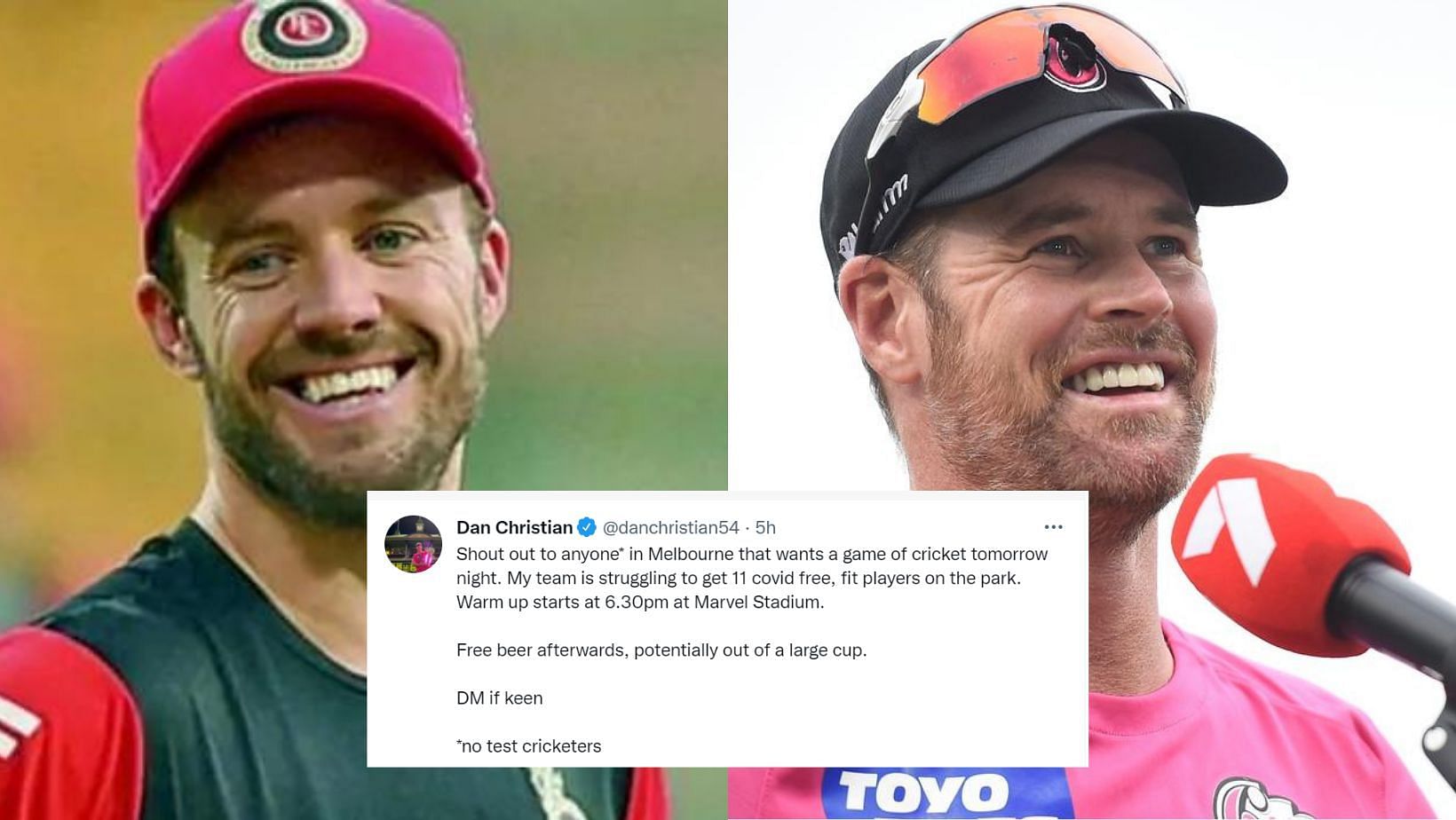 AB de Villiers and Dan Christian engage in cheeky banter on Twitter.