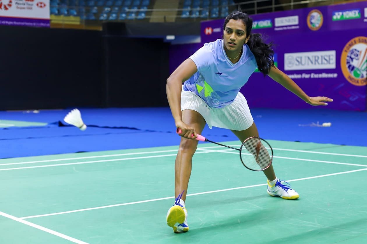 India&#039;s PV Sindhu at a practice session in New Delhi on Monday. (PC: BAI)