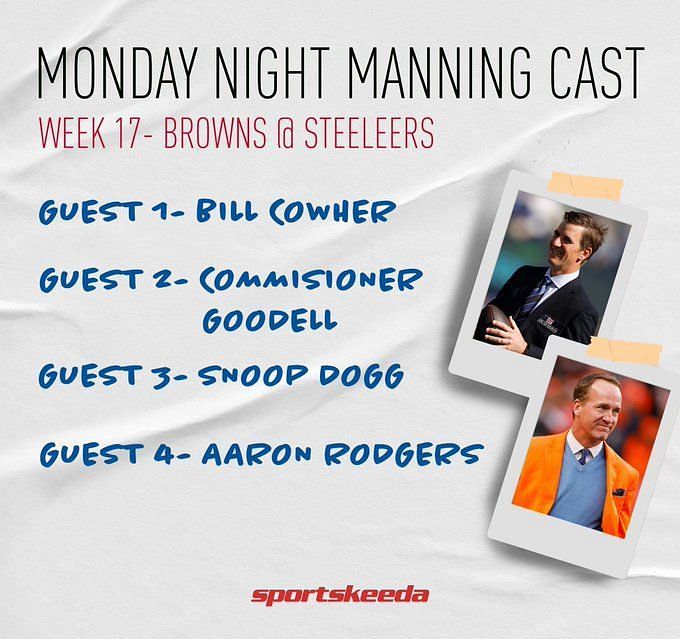 Is Manningcast on for tonight's Week 17 game? (Updated January 2)