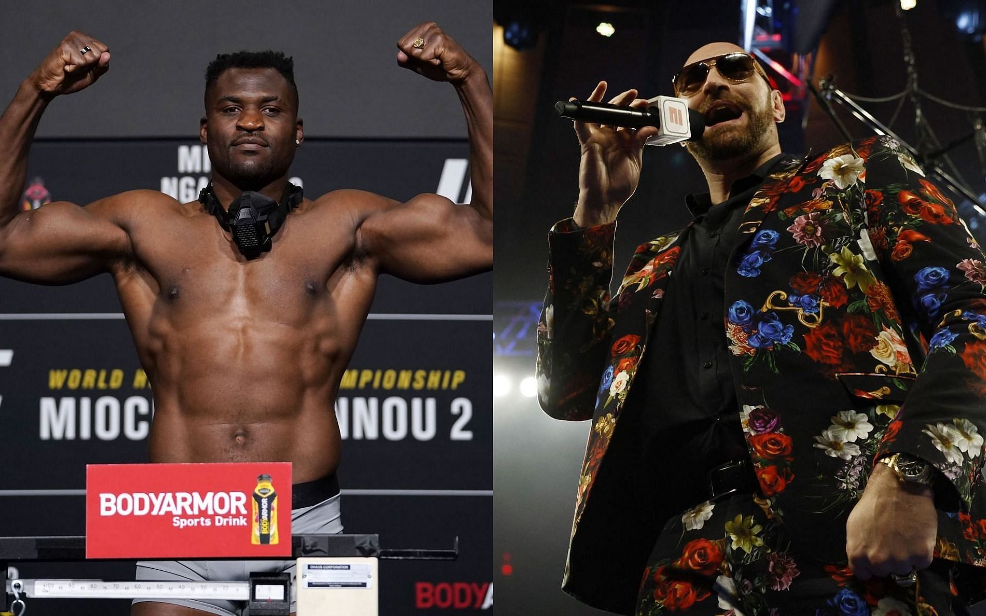 Francis Ngannou &amp; Tyson Fury [Images via Getty:UFC 260 Miocic v Ngannou 2: Weigh-Ins &amp; Vasiliy Lomachenko v Richard Commey]