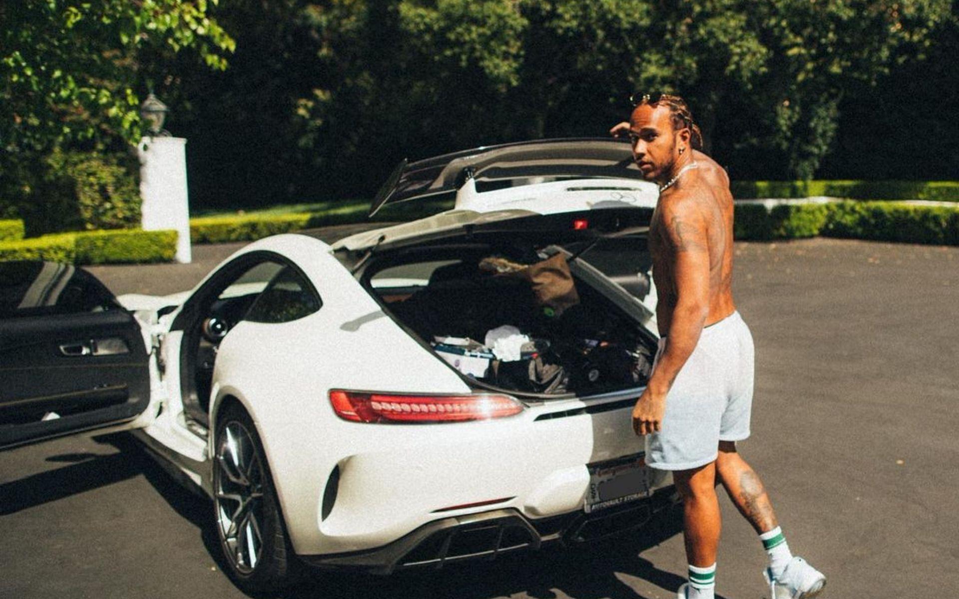 Lewis Hamilton seen with his car on his Instagram