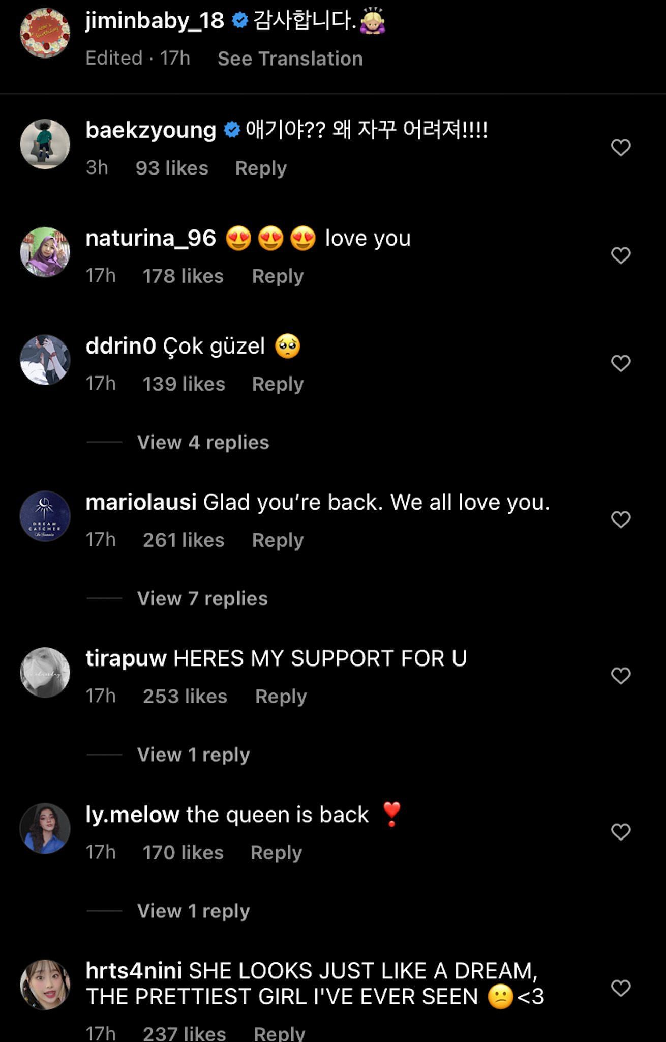 Knetz react to Jimi&#039;s return (Image via Instagram/@jiminbay_18)