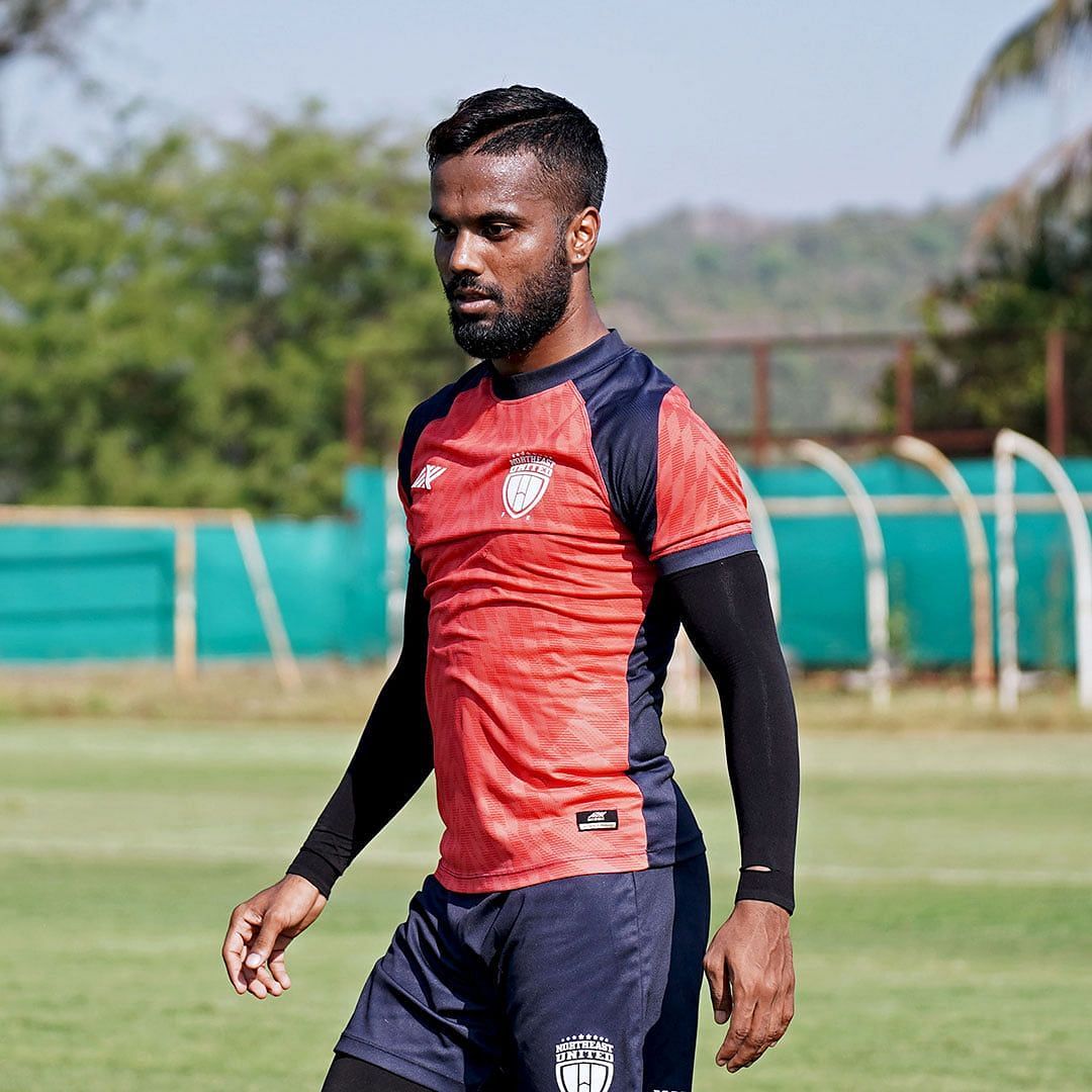Provat Lakra during a training session for NorthEast United FC (Image courtesy: NEUFC Social media)