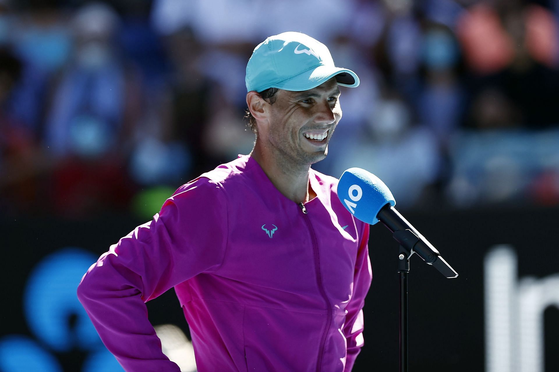 The Spaniard is interviewed after his second-round match at the 2022 Australian Open