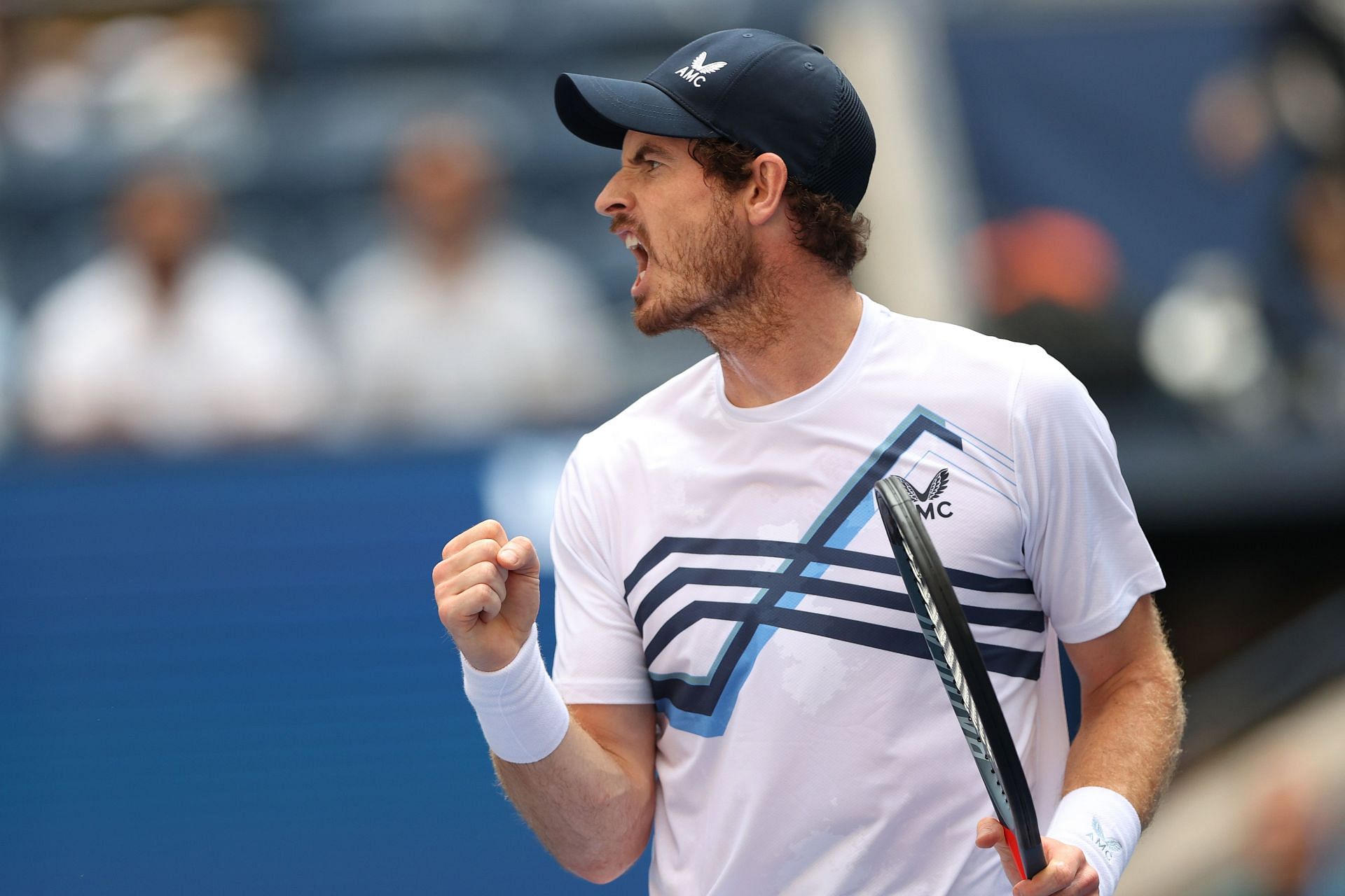 Murray celebrates a point at the 2021 US Open.