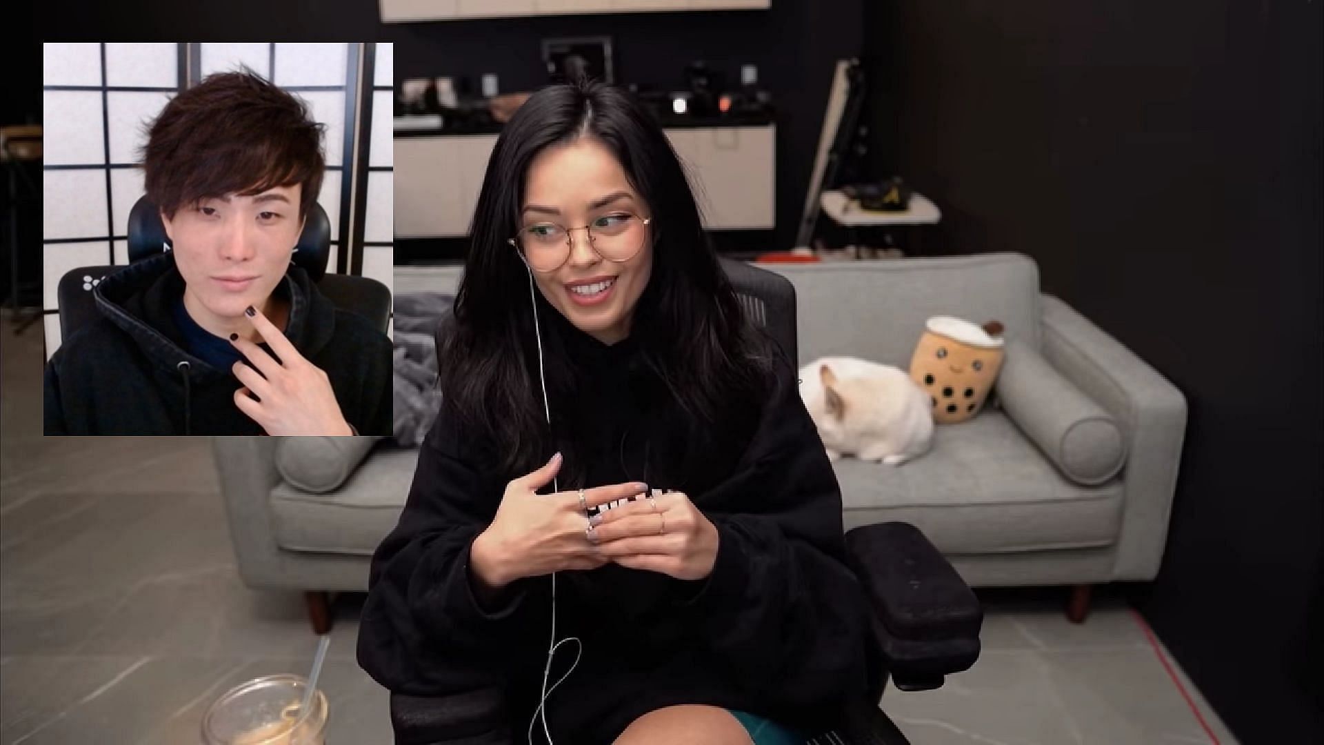 Sykkuno joked with Valkyrae when she wanted to know when he was planning to move in (Image via Valkyrae/YouTube)