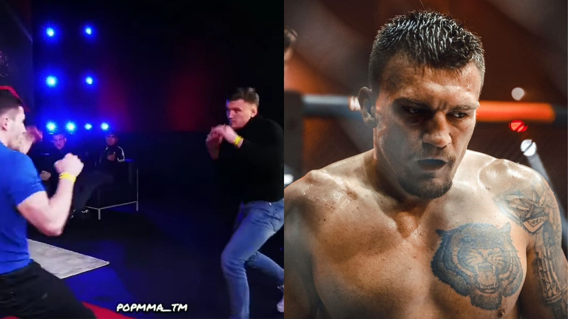 A huge brawl recently broke out at Pop MMA featuring Ianshin Aleksandr (right)