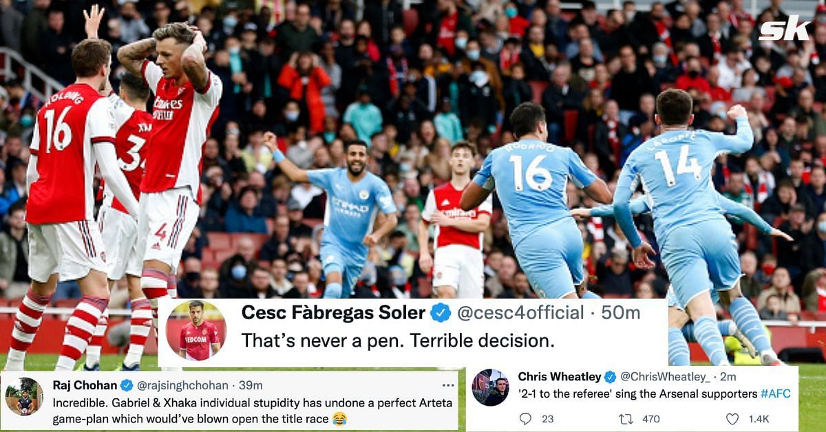 Twitter reacts to Manchester City&#039;s late win over Arsenal.