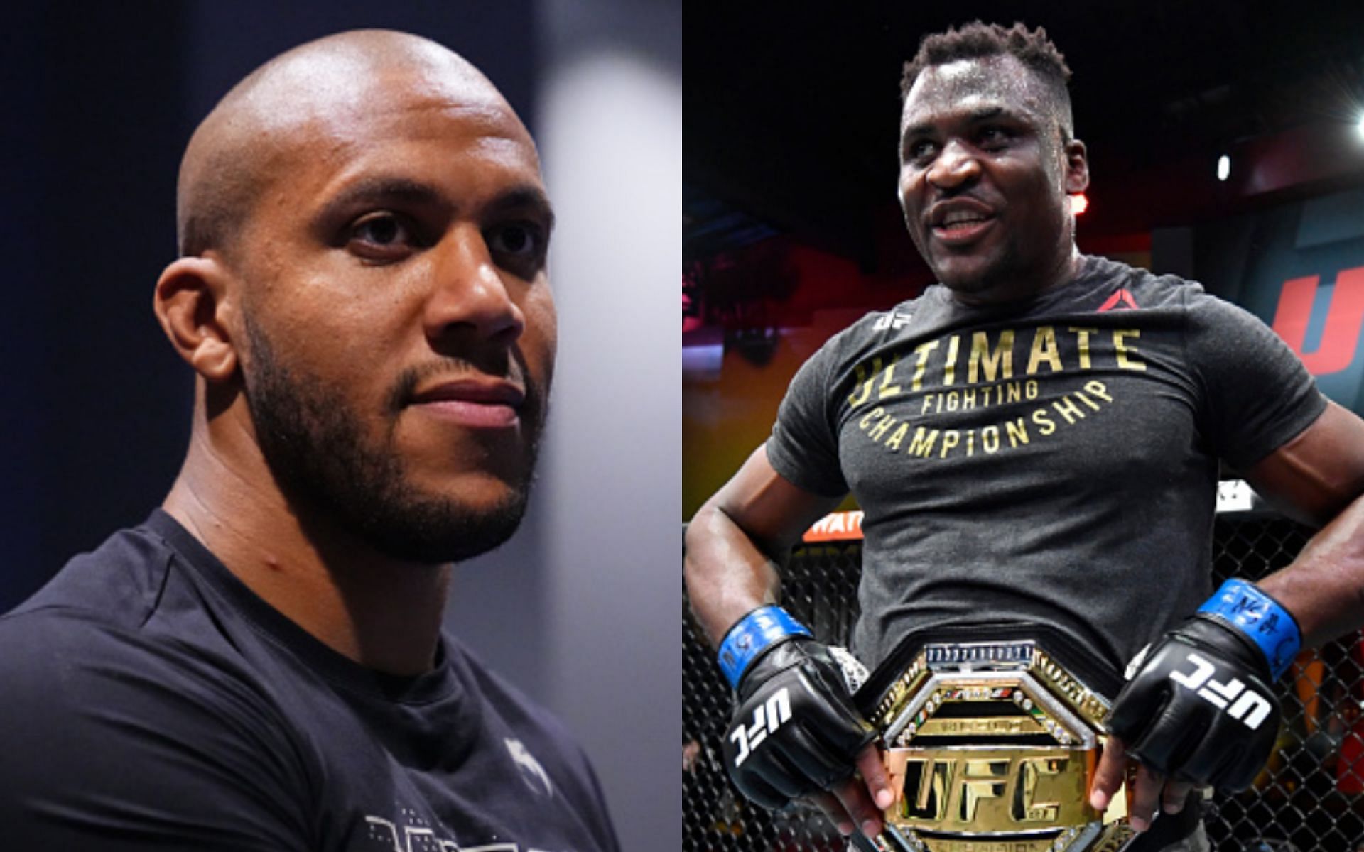 Ciryl Gane (left); Francis Ngannou (right)