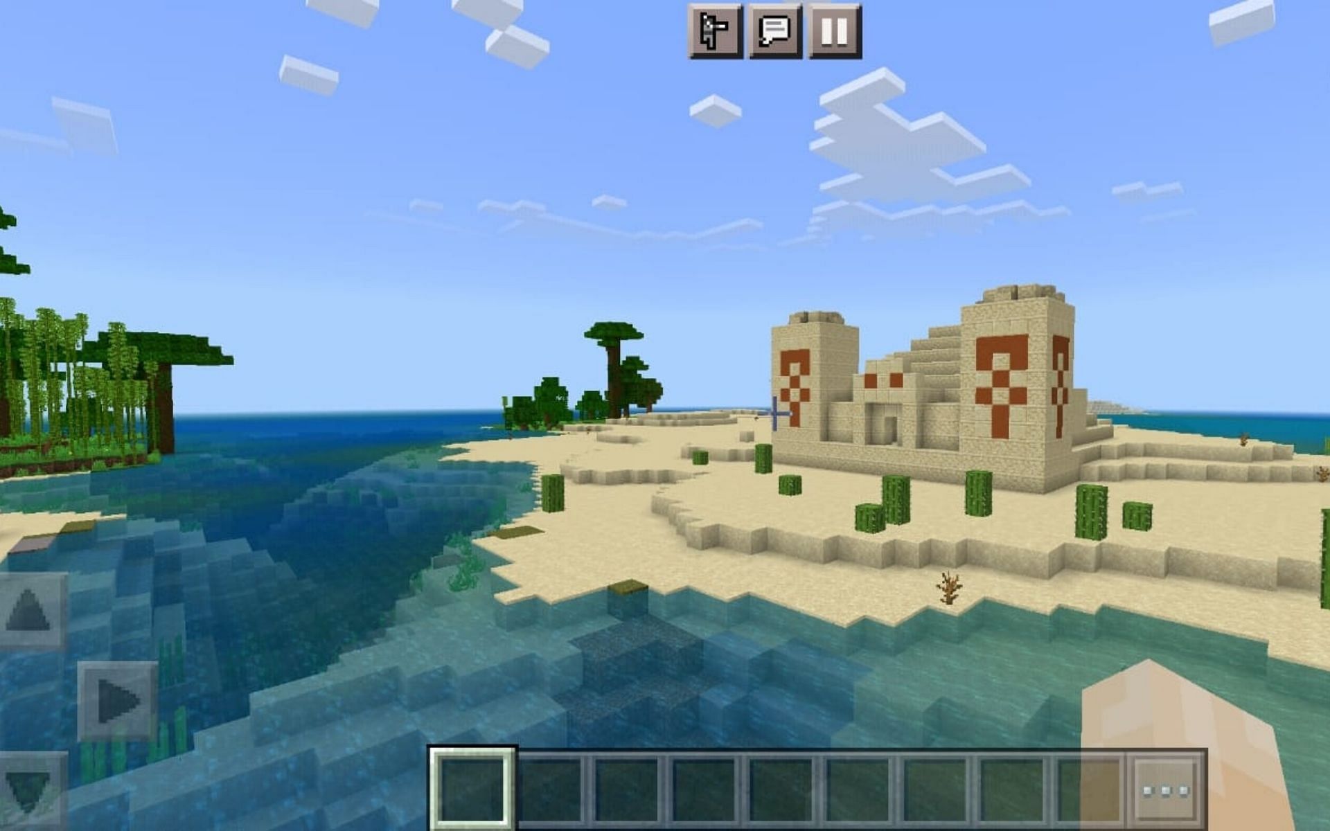معبد الصحراء بالقرب من Jungle Biome (الصورة من Minecraft)