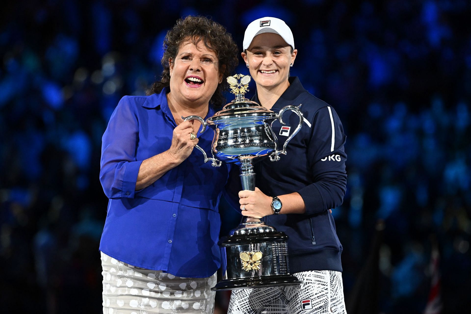 Ashleigh Barty's day was made even more special by receiving the trophy from Evonne Goolagong Cawley