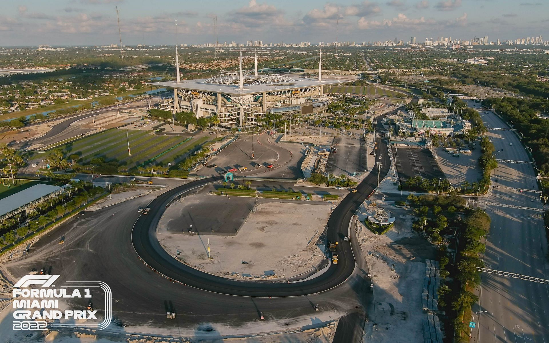 The Aerial shot of the Miami GP circuit