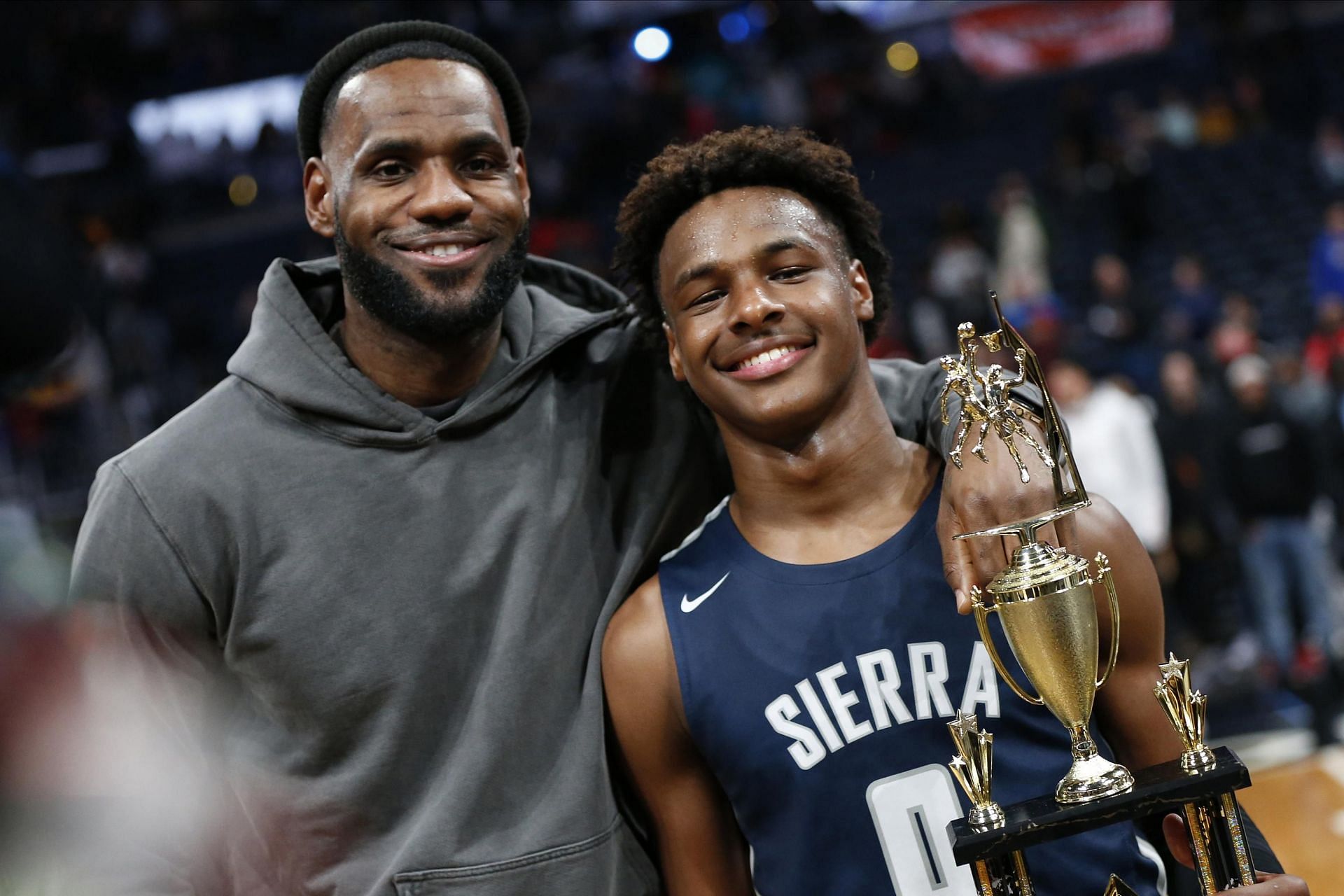 LeBron James could eventually see his eldest son Bronny James join him in the NBA. [Photo: Bleacher Report]