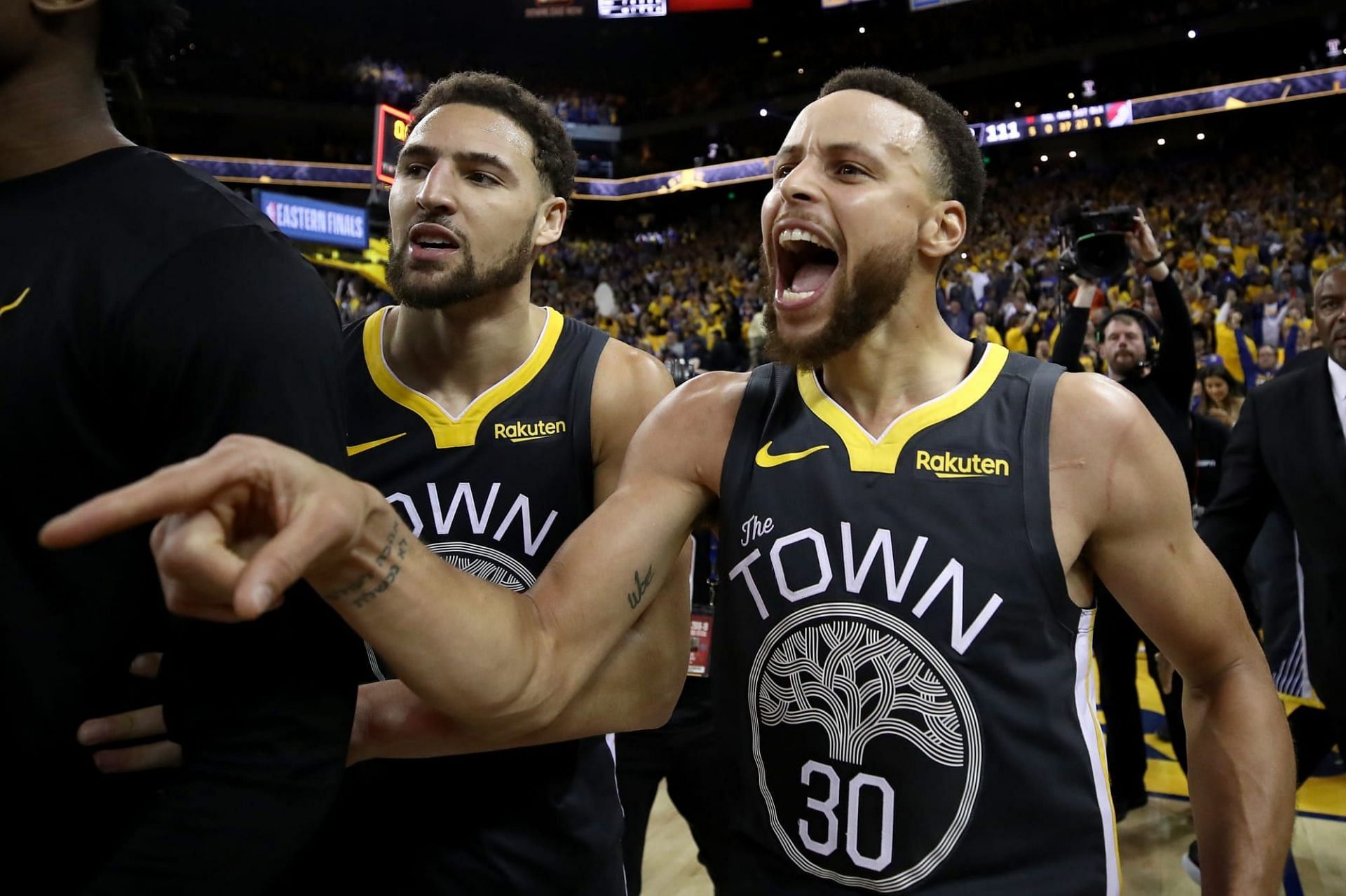 Steph Curry lauded Klay Thompson&#039;s attacking mindset despite just coming back from debilitating injuries.[Photo: Golden Gate Sports]