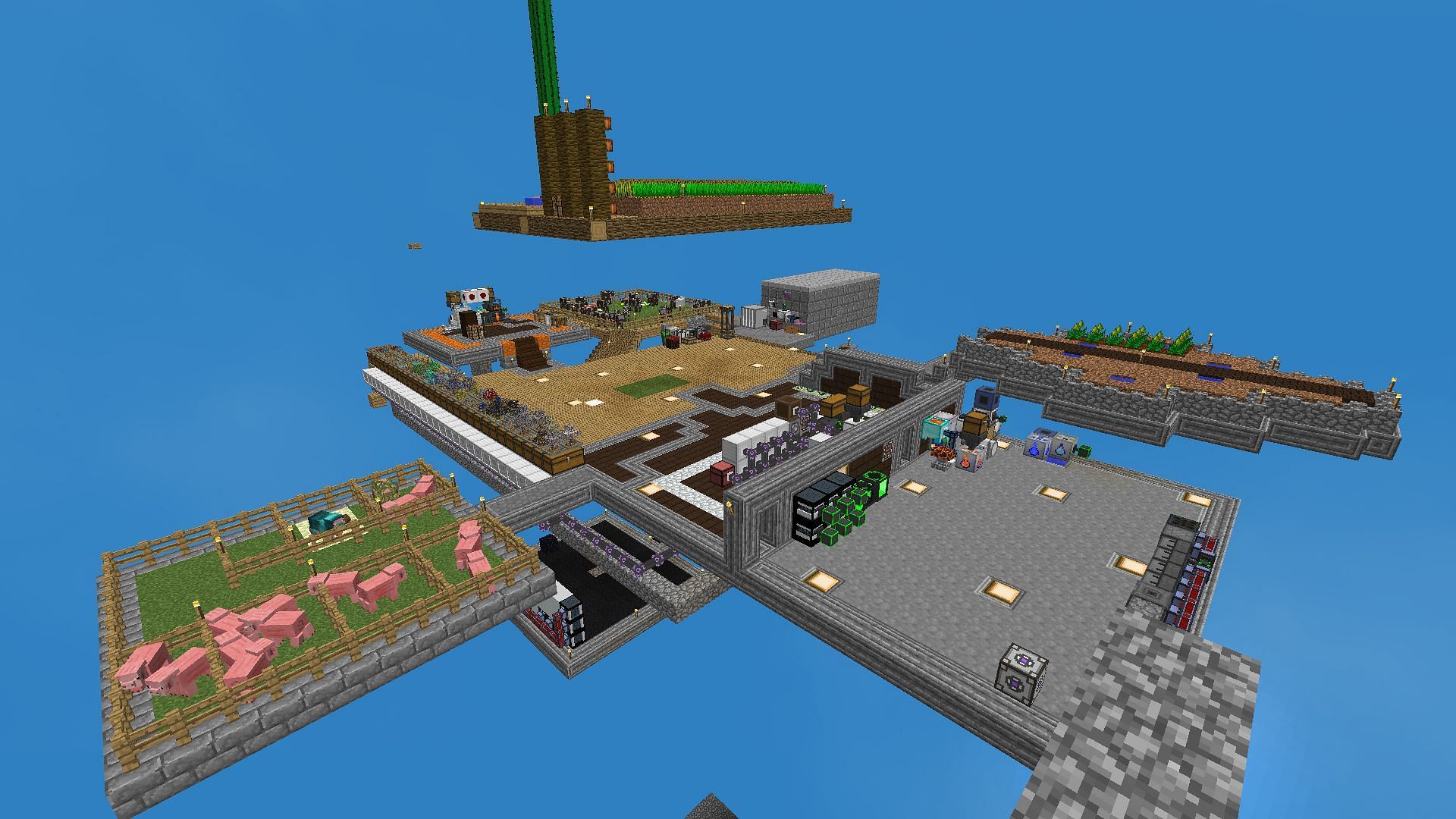 SkyFactory&#039;s progression includes Minecraft&#039;s standard advancements (Image via Mojang)