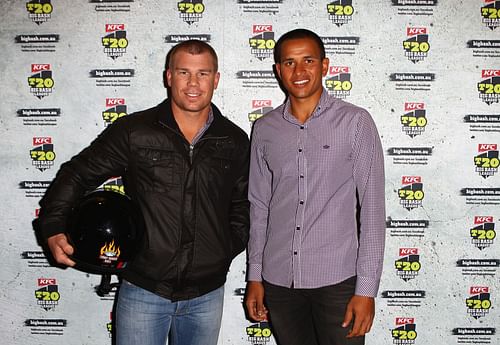 David Warner (L) and Usman Khawaja. (Image source: Getty)