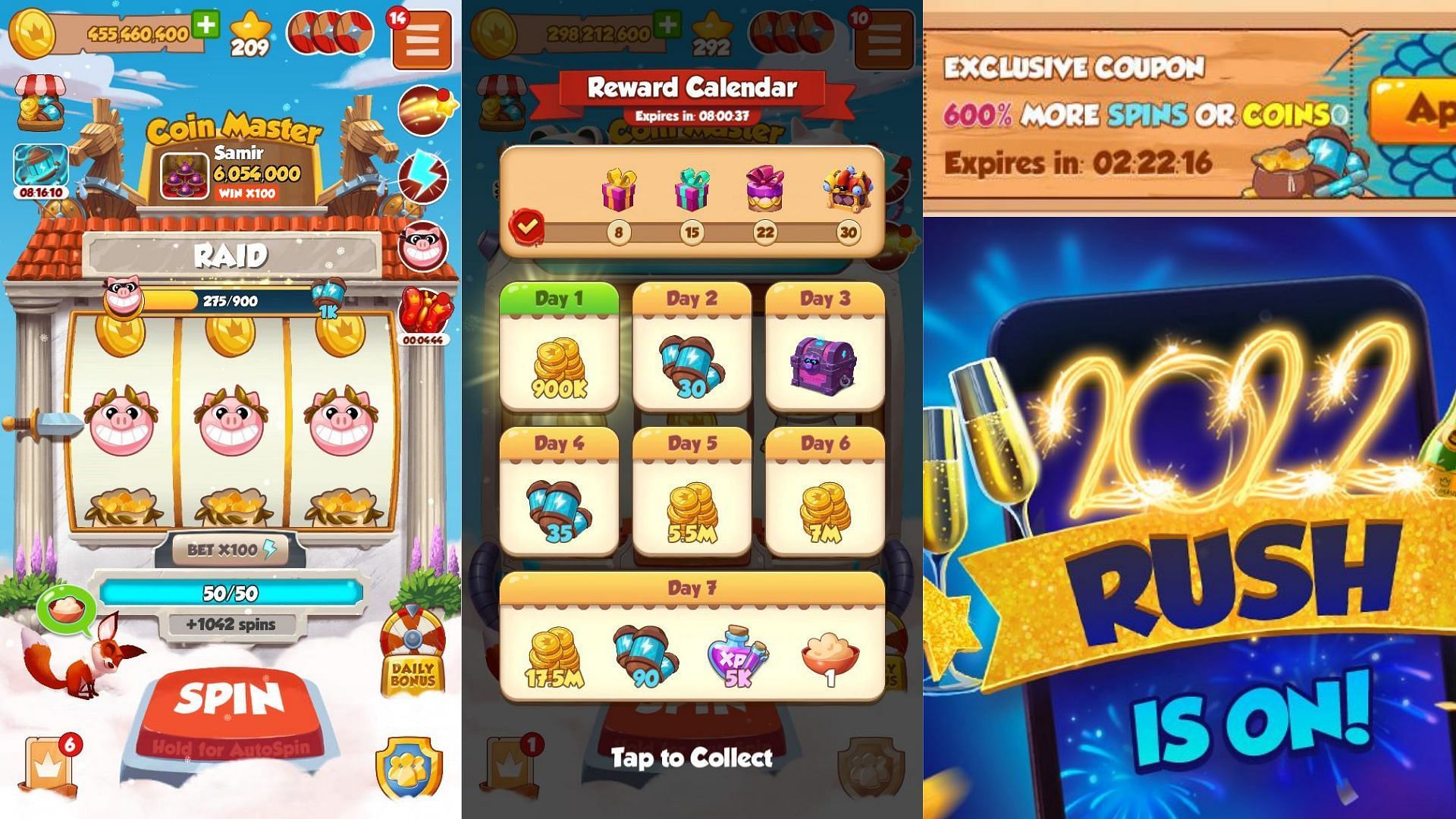 Daily rewards and rewards calendar will also host bigger rewards over the course of the event. (Image via Coin Master Wiki)