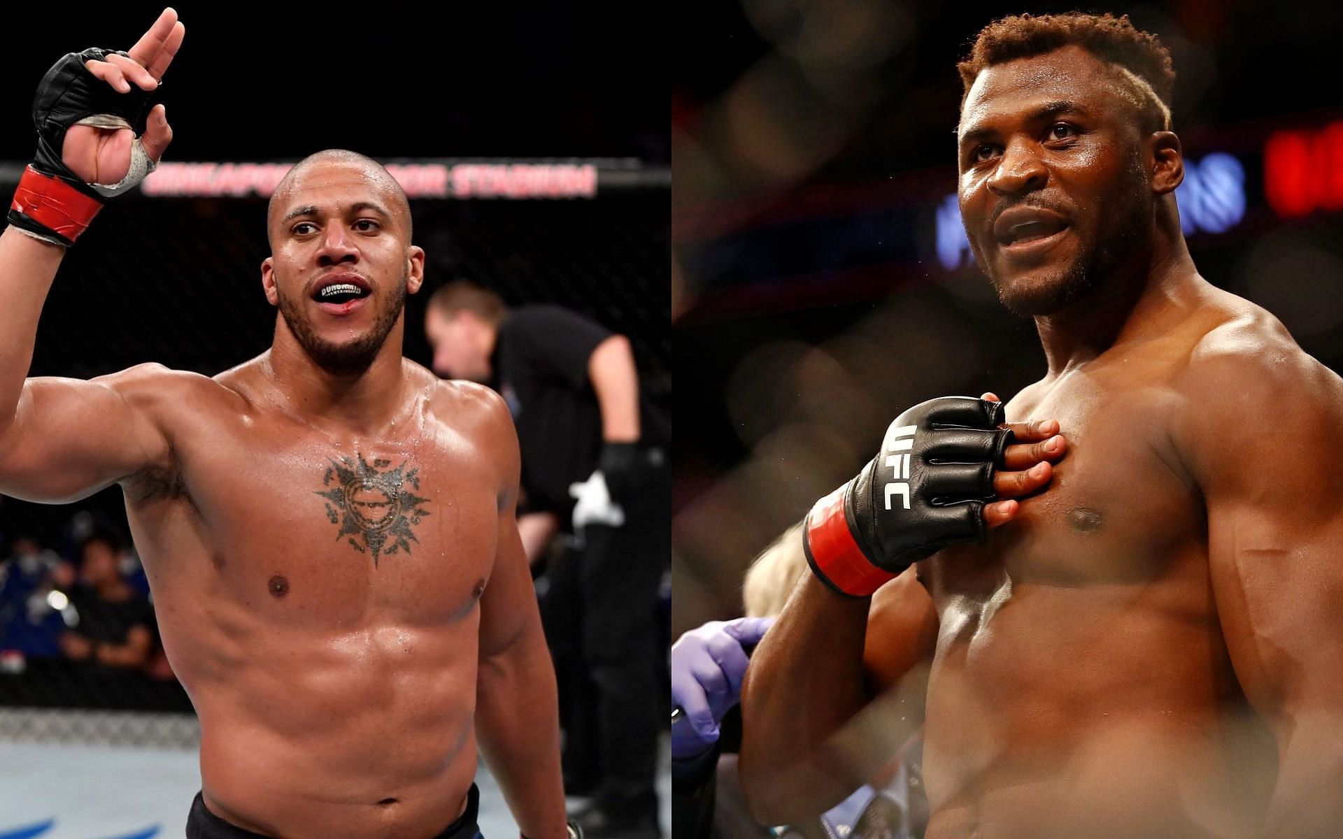 Gane (L) and Ngannou (R) will clash at UFC 270