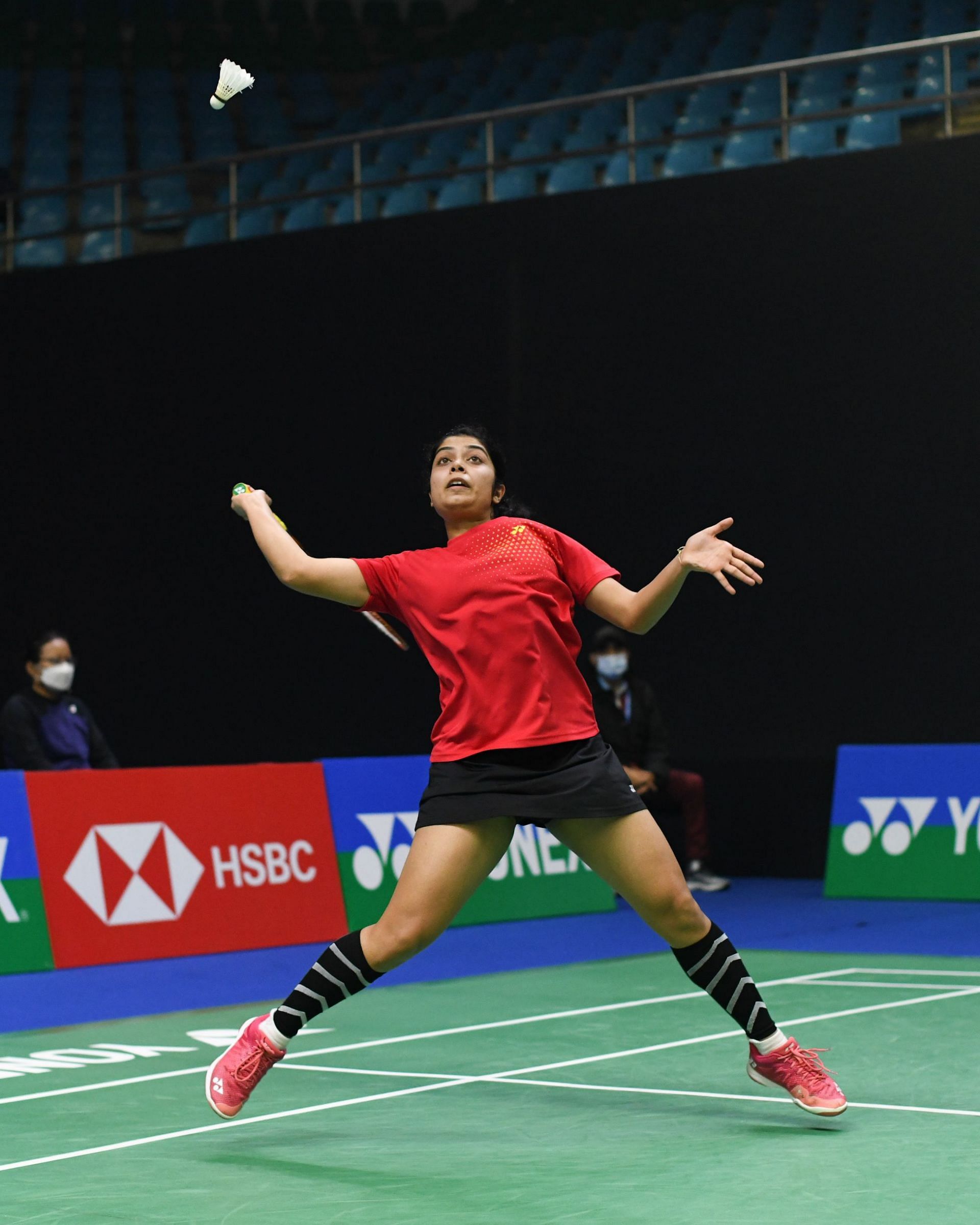 Aakarshi Kashyap beat Malvika Bansod 21-12, 21-15 in the women&#039;s singles quarterfinals (Picture: BAI)