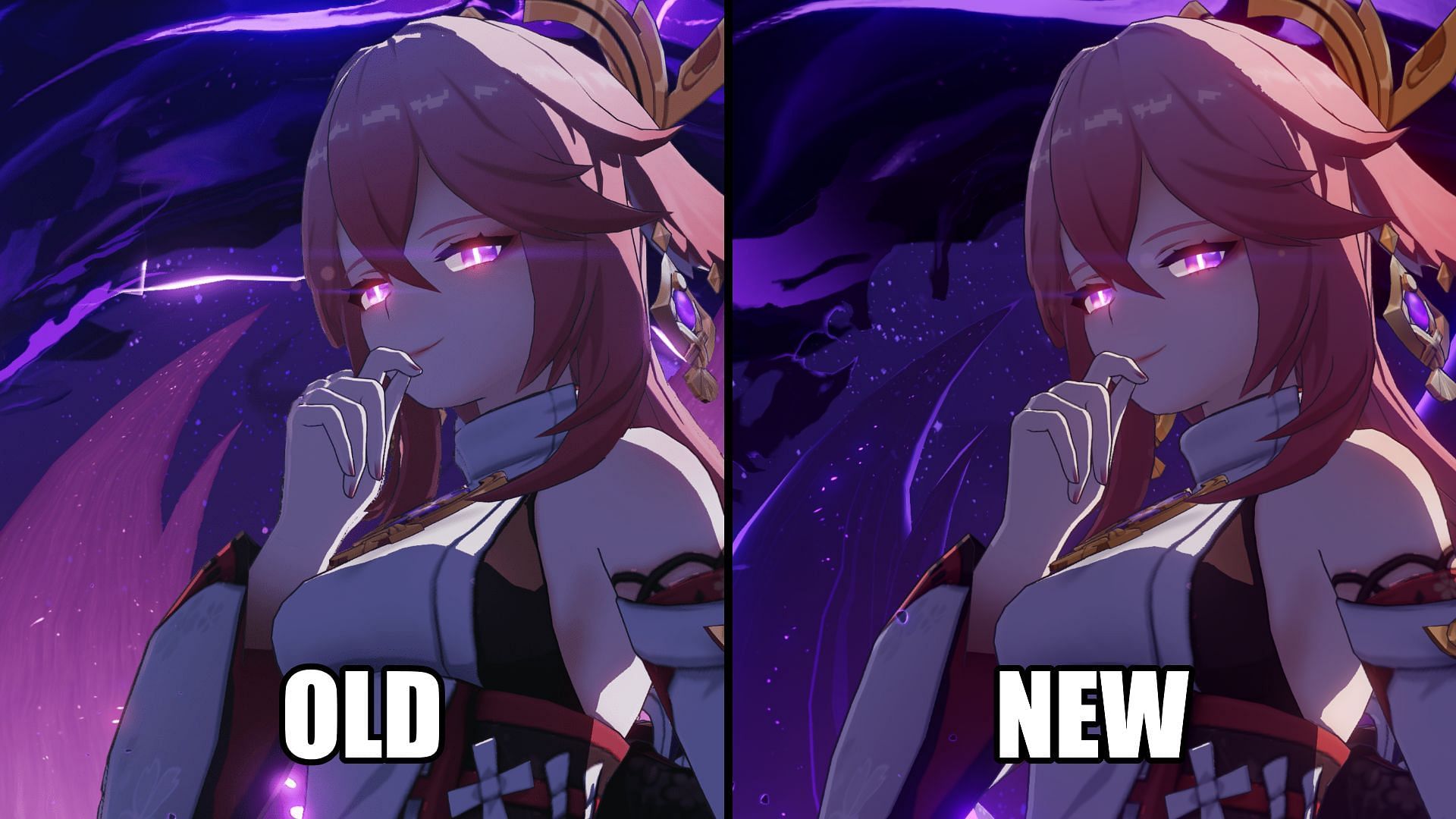 A brief comparison between her old and new Elemental Burst cutscenes (Image via Wangsheng Funeral Parlor Discord)