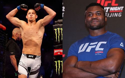 Nate Diaz (left) and Francis Ngannou (right)