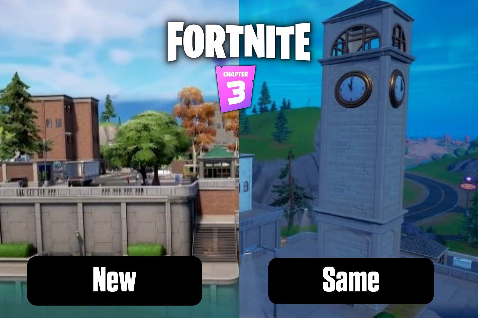 While the OG POI, Tilted Towers made a return in the new update, there are a slight modifications it went through (Image via Sportskeeda)