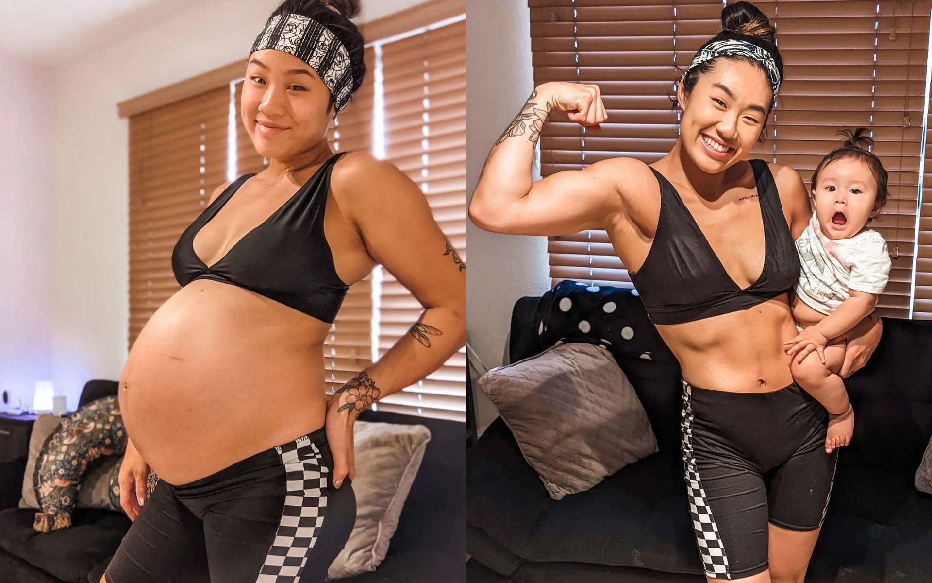 Angela Lee shows her body transformation from being pregnant to a conditioned MMA fighter | Photo credit: Angela Lee&#039;s Facebook page