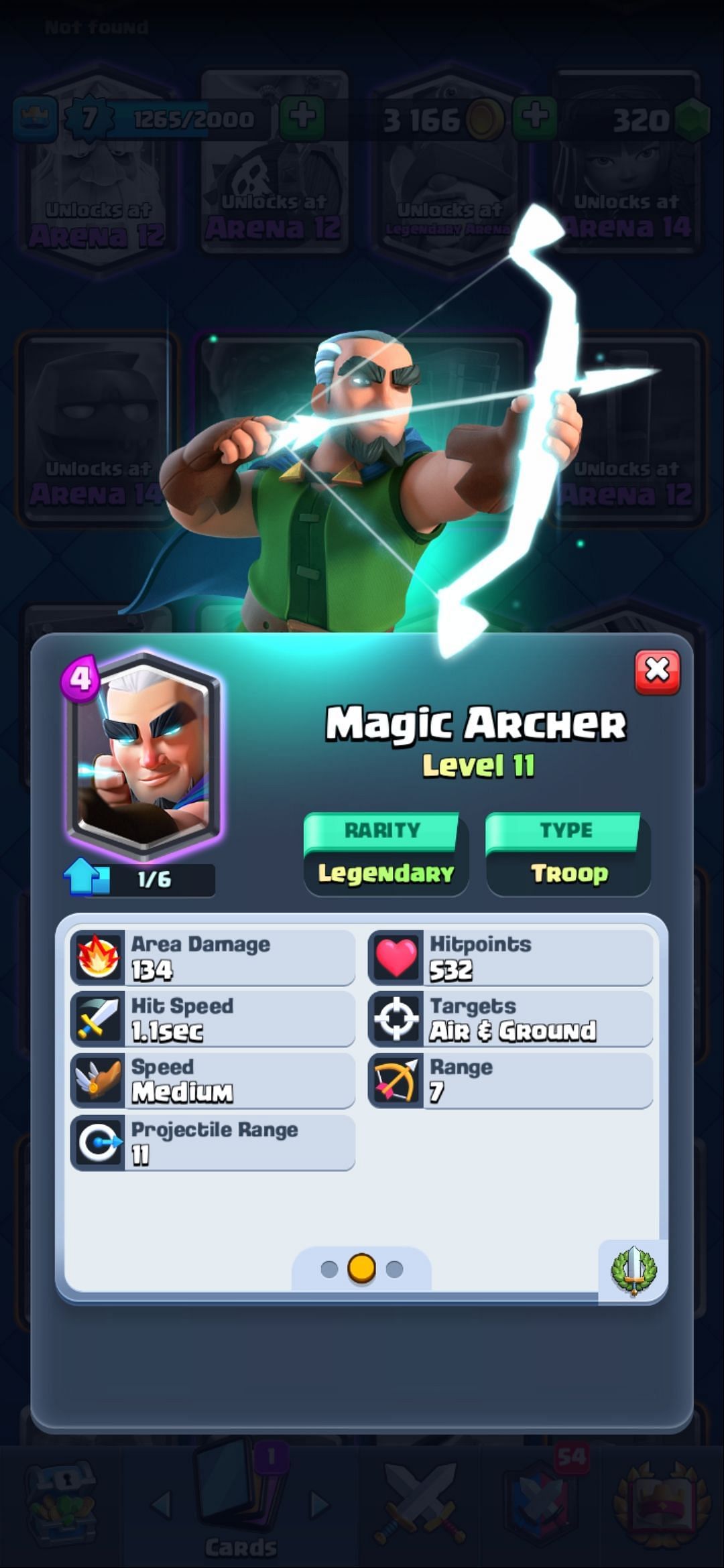 Statistics of the Magic Archer (Image via Sportskeeda)