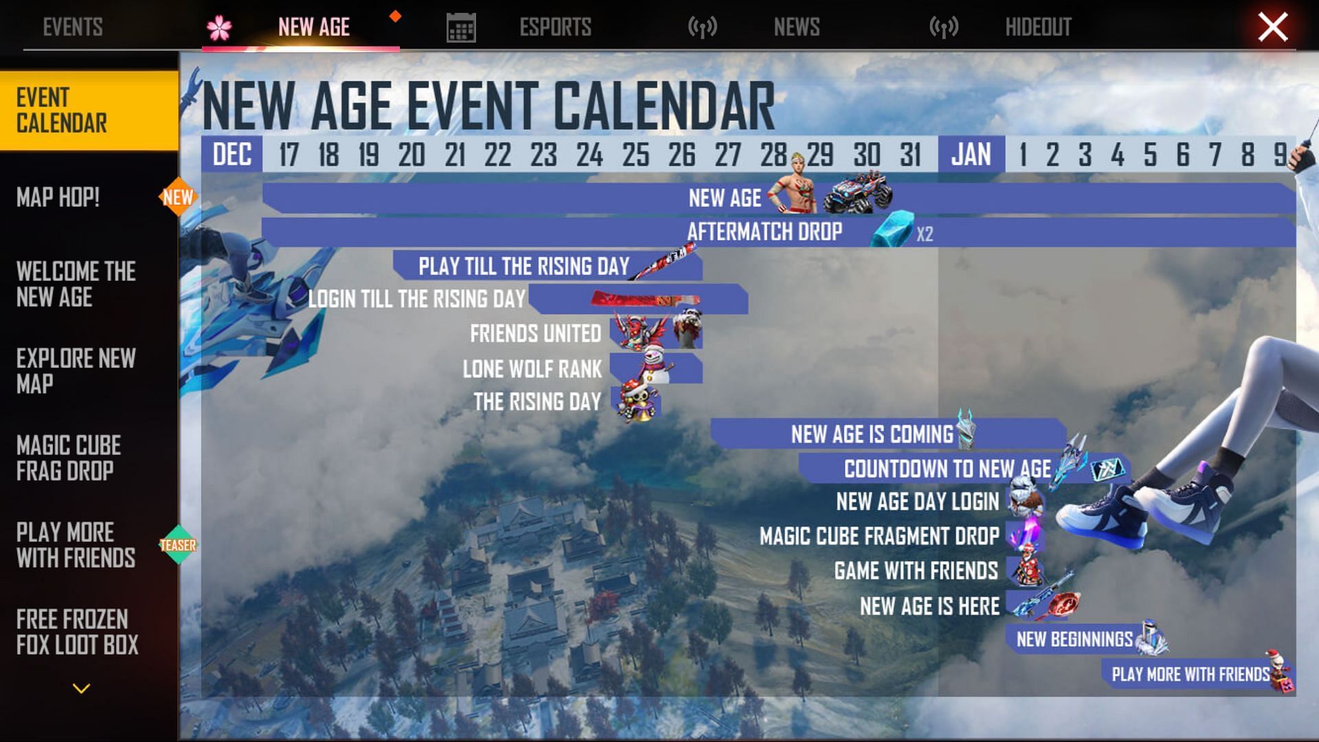 Events based on New Age are running in-game (Image via Free Fire)