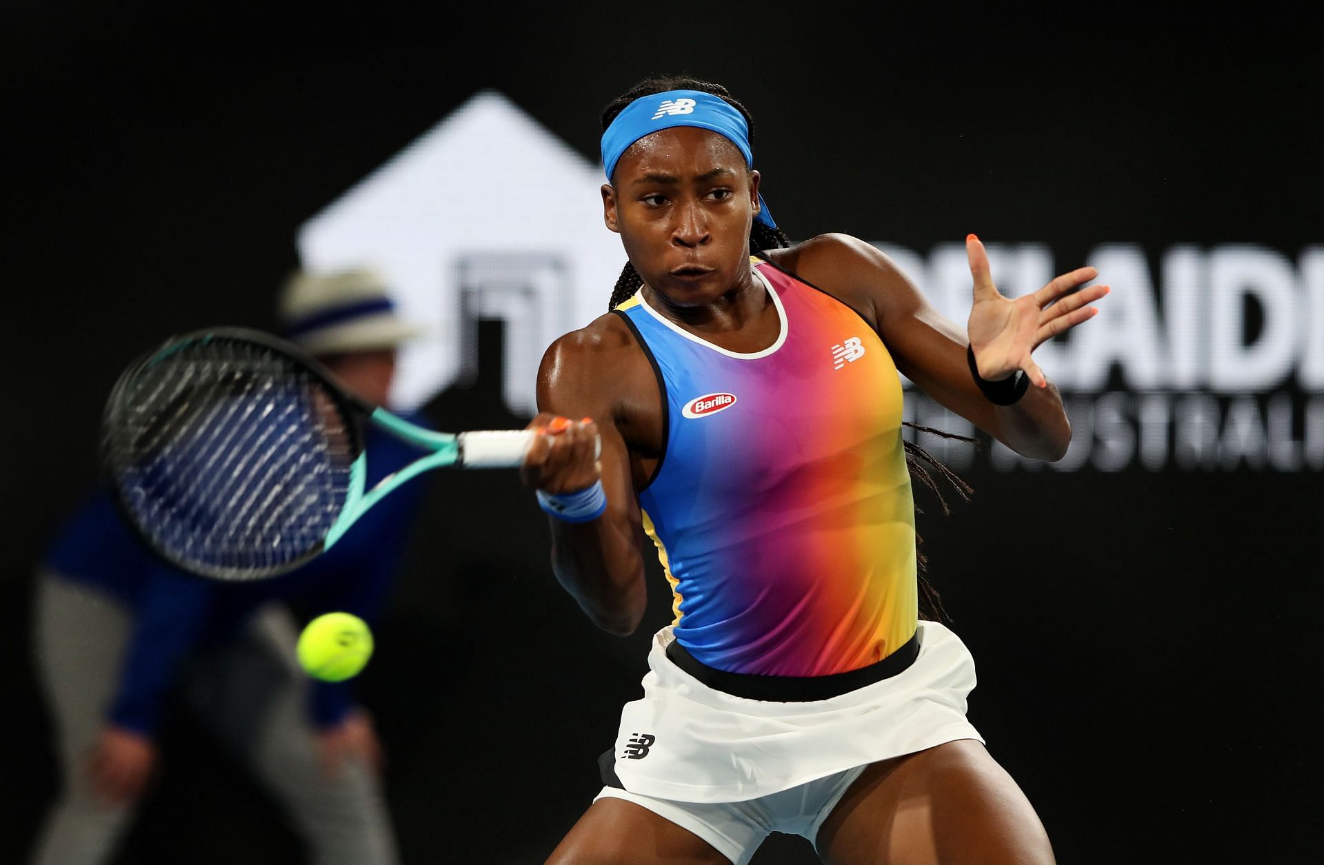 Gauff in action at the Adelaide International 2 2022