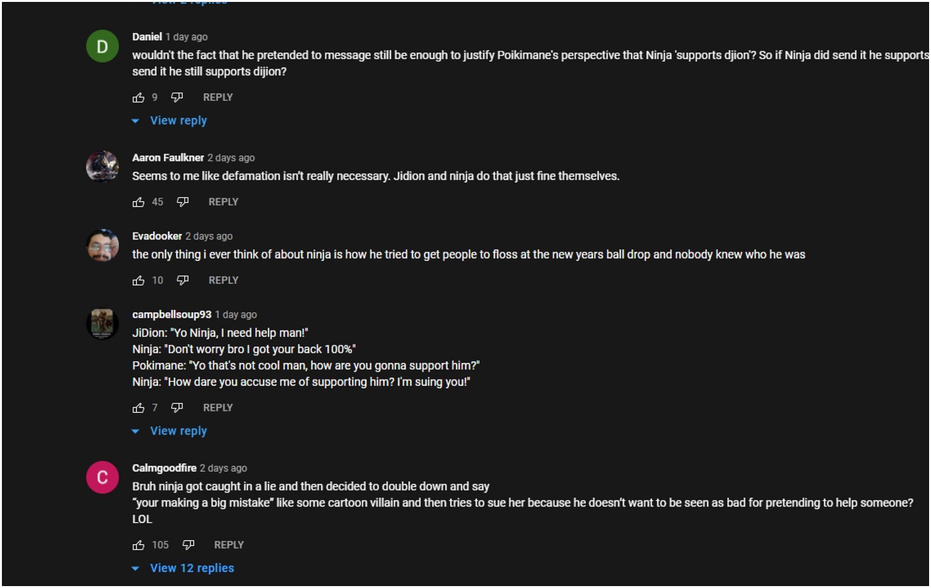 Commenters are saying Ninja doubled down, and a lawsuit isn&#039;t necessary (Image via YouTube)
