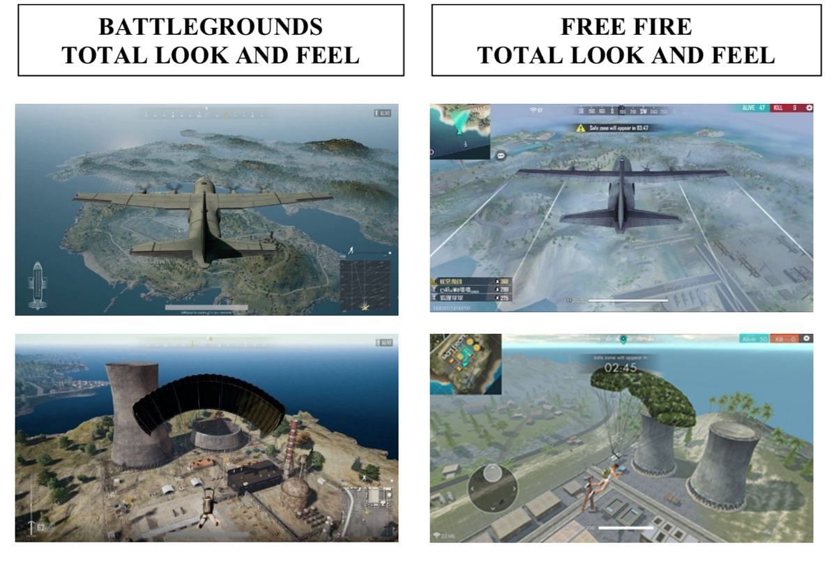 Comparison between BGMI and Free Fire (Image via Krafton)