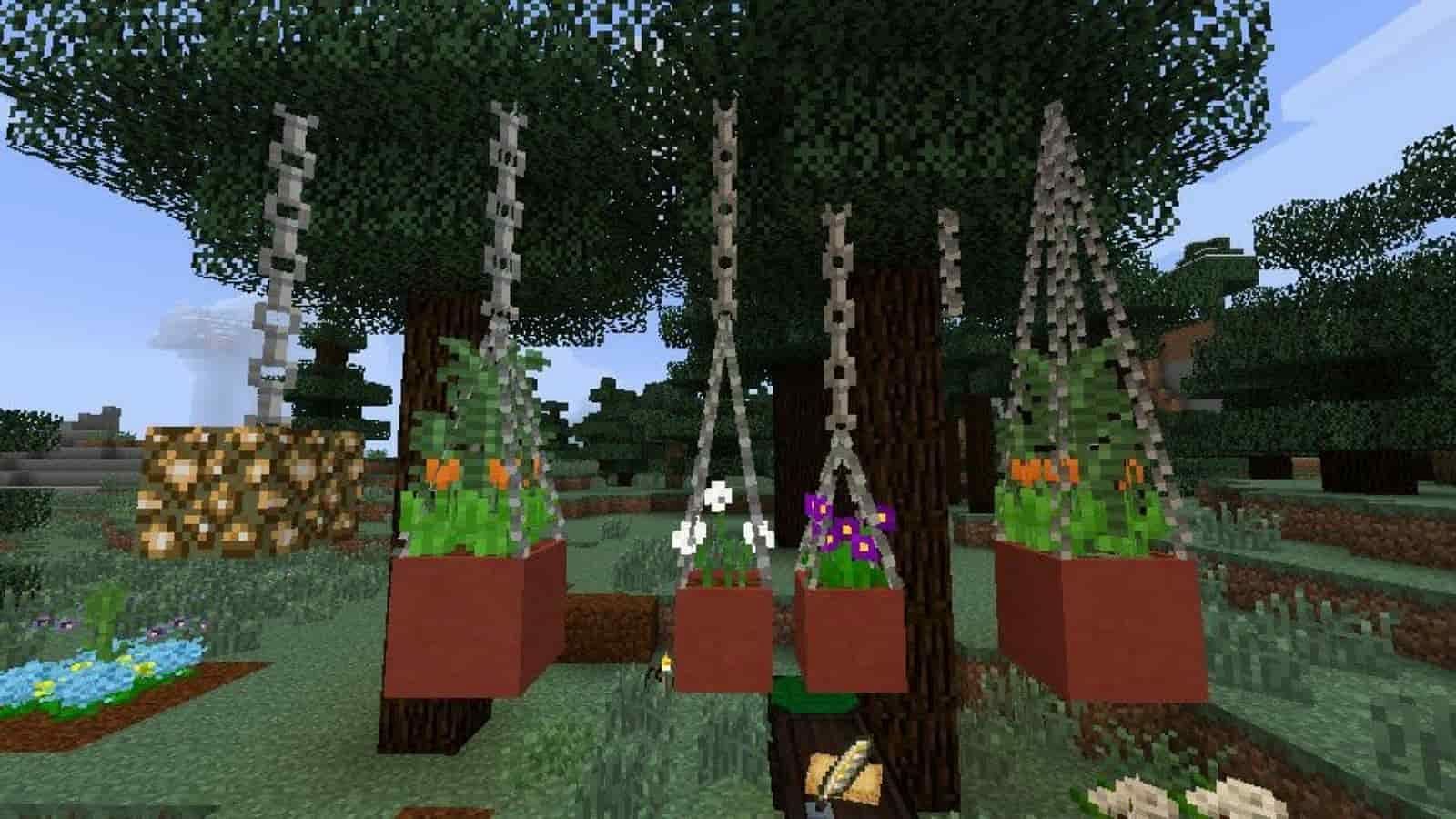Assorted flowers used as decorations in player-made pots (Image via Mojang)
