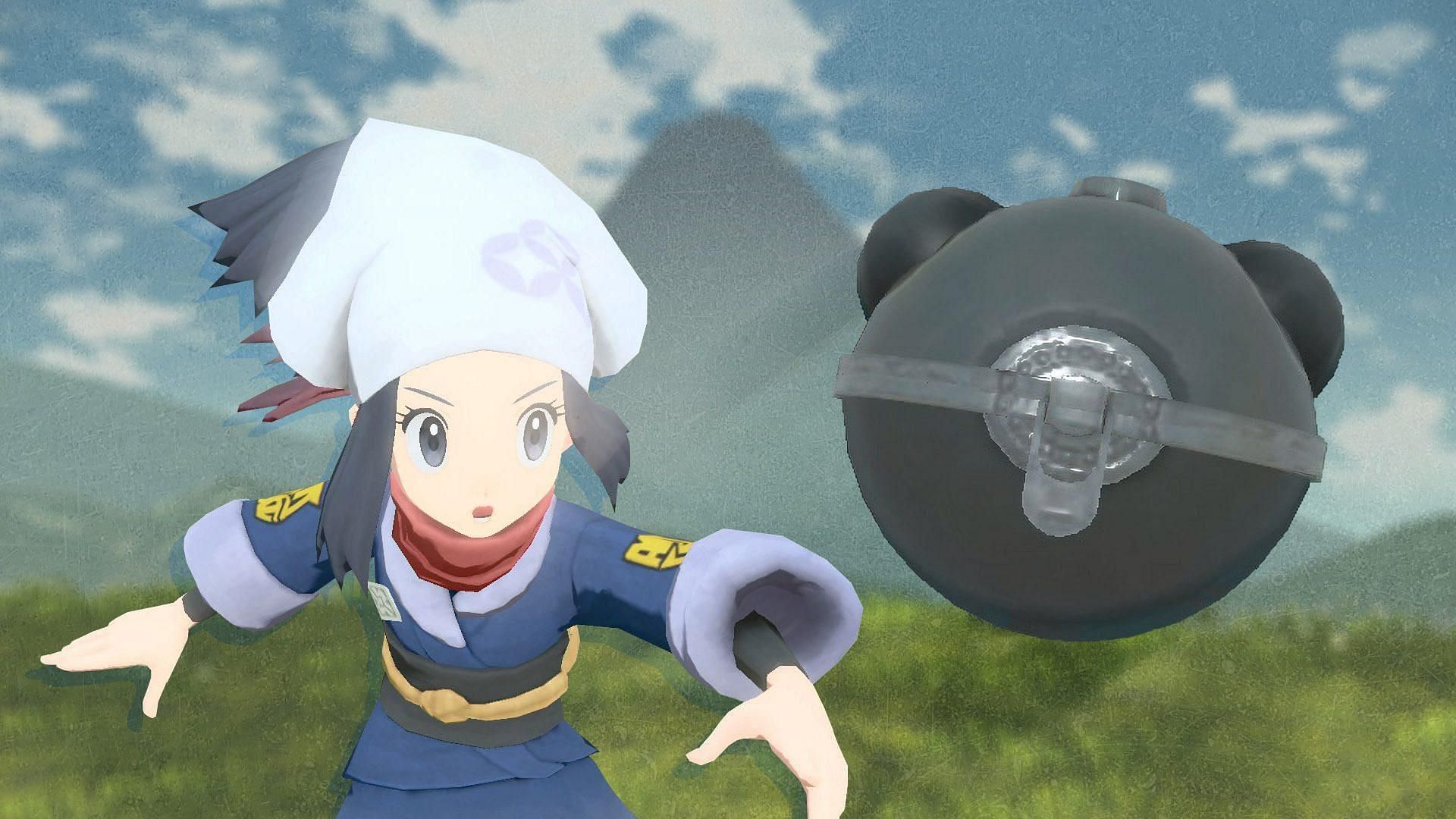 A trainer throwing a Heavy Ball (Image via Game Freak)