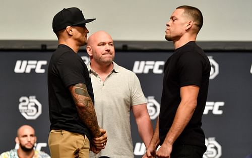 Poirier vs. Diaz: UFC 230 face offs [Credits: @UFC via Twitter]