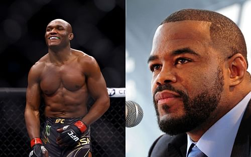 UFC welterweight champion Kamaru Usman [left], Former UFC light heavyweight champion Rashad Evans [right]