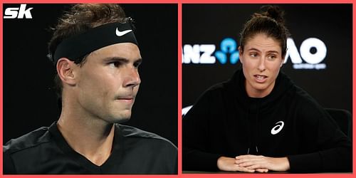 Rafael Nadal (L) and Johanna Konta