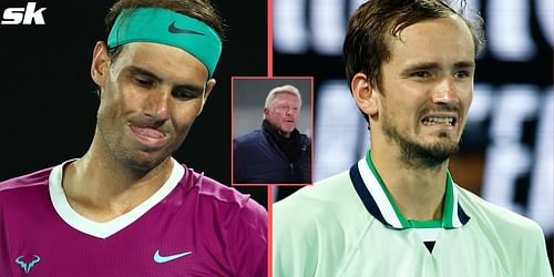 Rafael Nadal, Boris Becker, and Daniil Medvedev