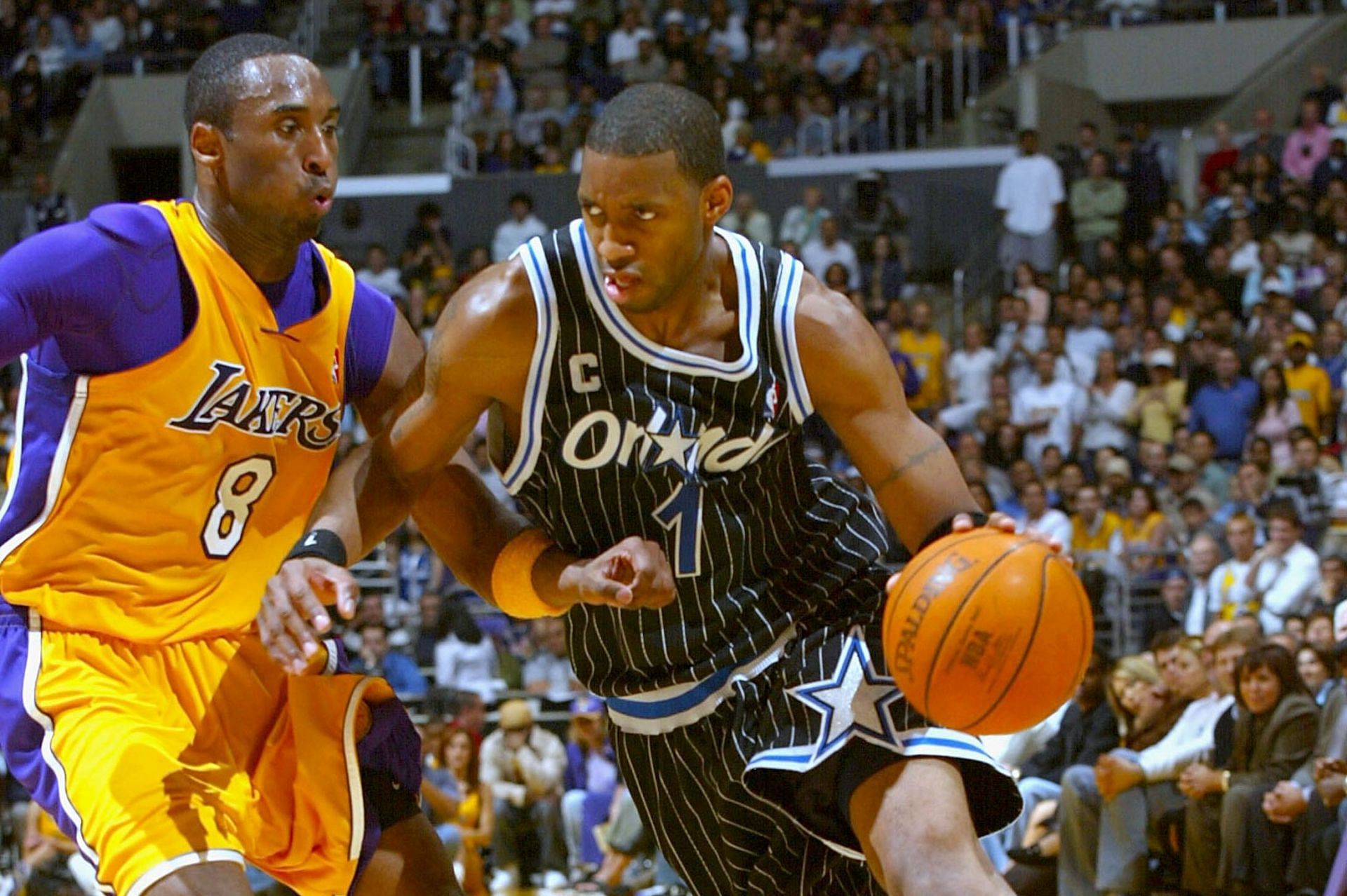The NBA witnessed several Kobe Bryant vs Tracy McGrady epic matchups before injuries robbed the latter of his mobility and athleticism. [Photo: Bleacher Report]