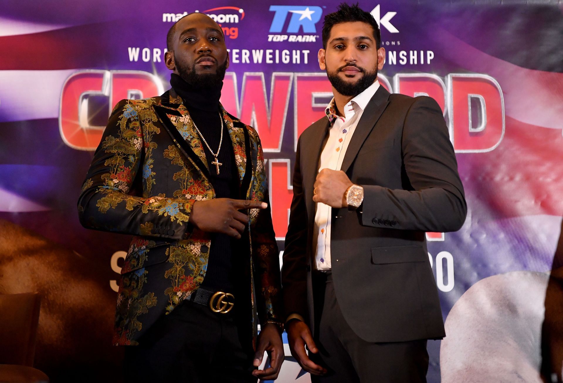 Terence Crawford (L) is in the U.K. to support his foe-turned-friend Amir Khan (R)