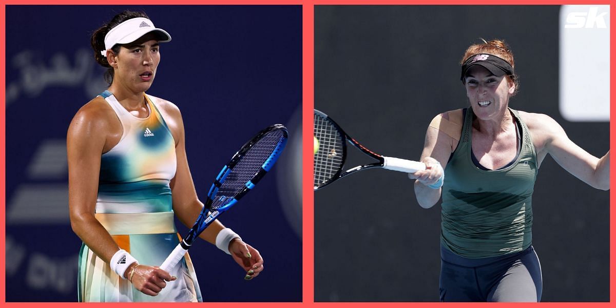 Garbine Muguruza (L) and Madison Brengle