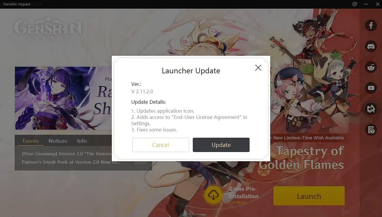 Update the launcher first (Image via miHoYo)