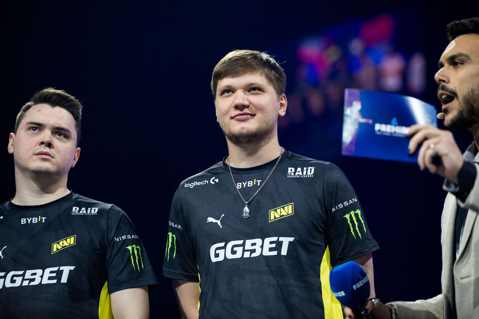 CS: GO star s1mple gives a speecgh at IEM Katowice Playoffs (Image via Getty)