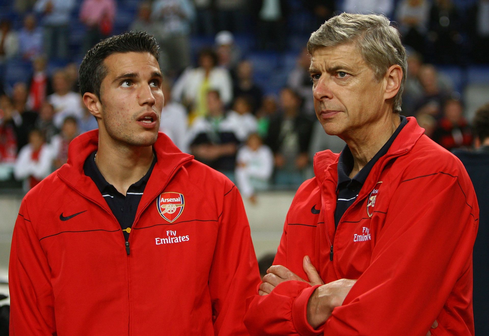 Robin van Persie (left) scored a lot of goals under Arsene Wenger.