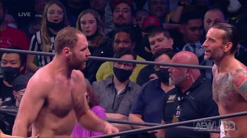 Punk and Moxley moments before their match on Dynamite last week.