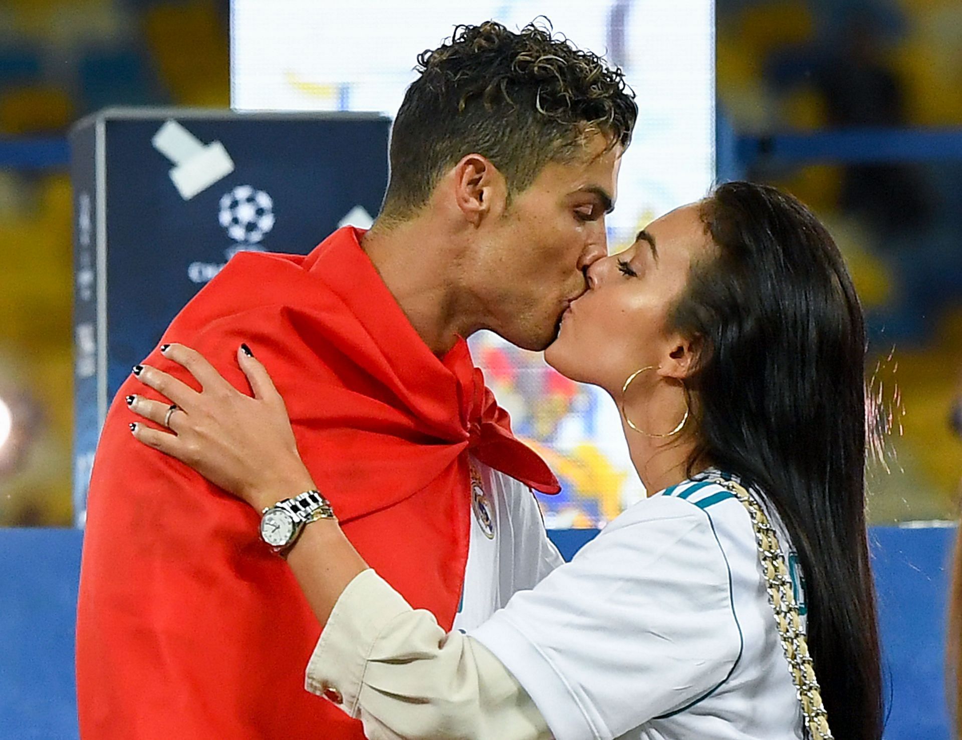 The Manchester United star with his partner Georgina Rodriguez