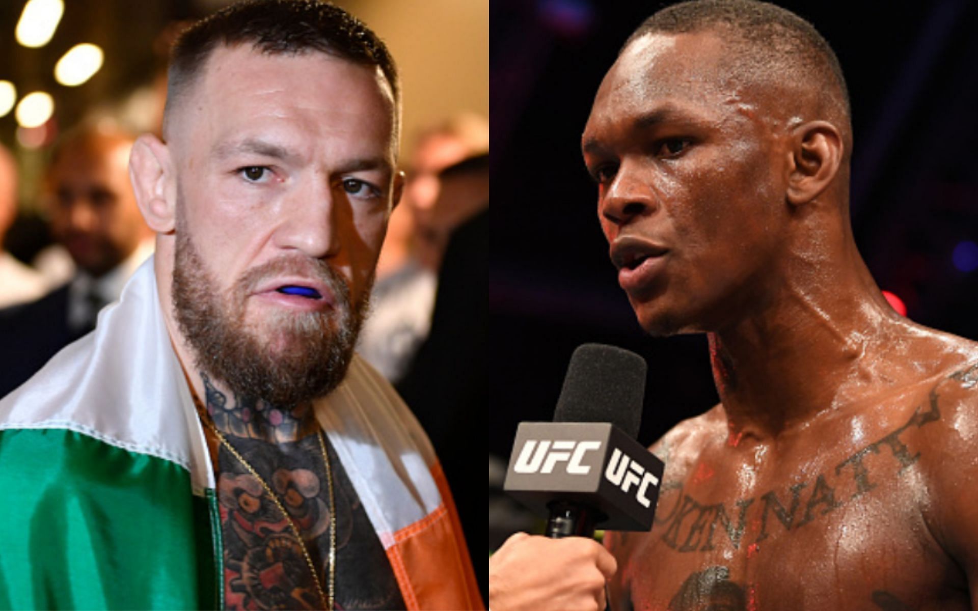 Conor McGregor (left); Israel Adesanya (right)