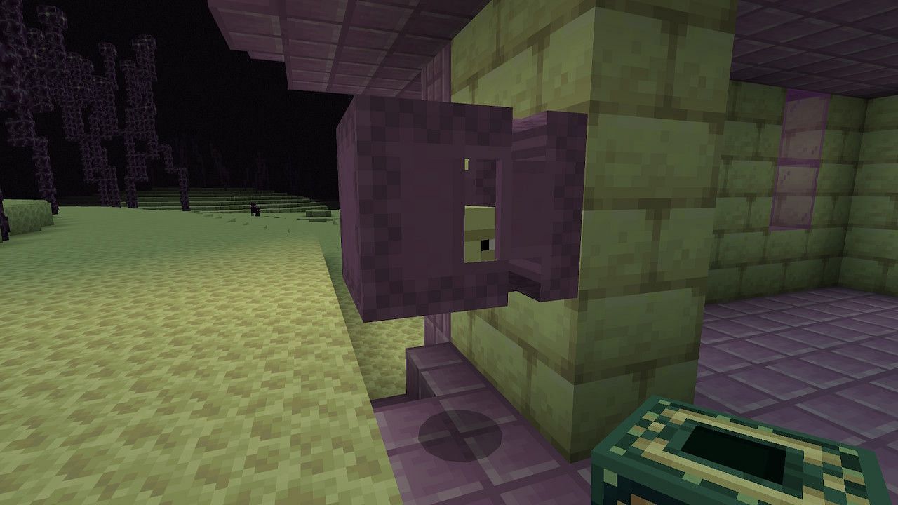 Shulkers can be hard to spot as they blend in well with purpur blocks (Image via Minecraft)