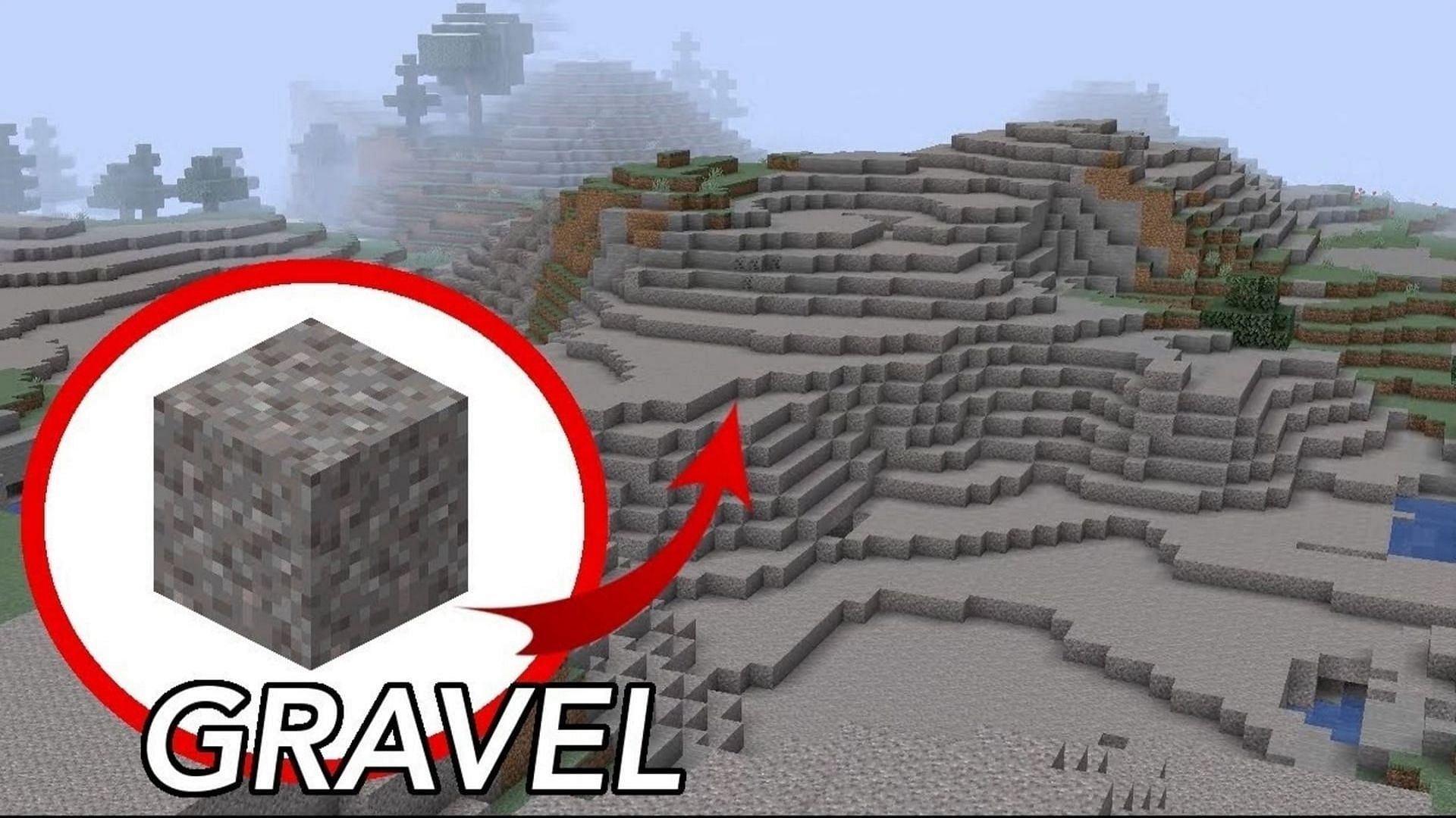 Gravel is a fairly common block found in most worlds (Image via YouTube user Rajcraft)