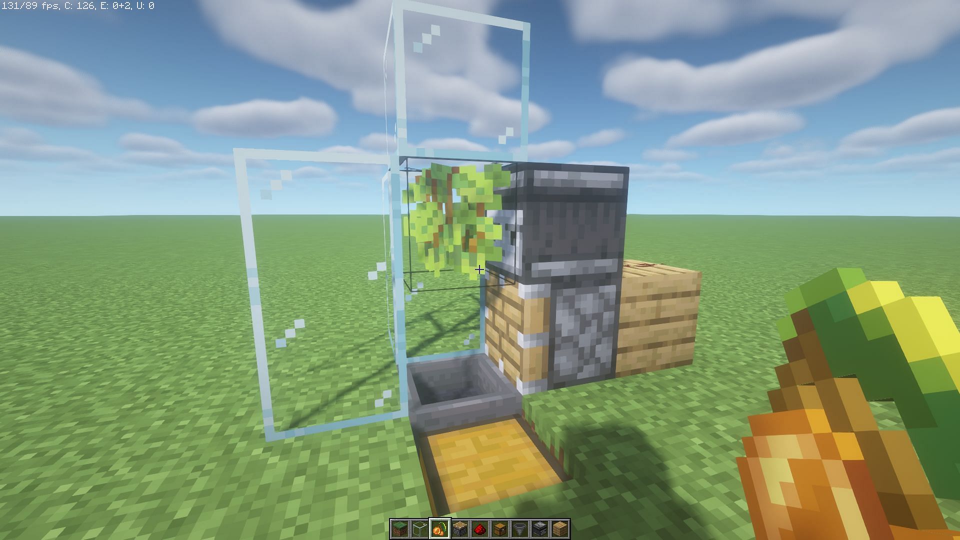 Place glow berries in front of observer and piston (Image via Mojang)